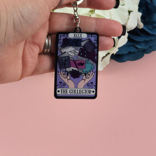 Acrylic Keyring - The Collector Tarot Card Keyring - Book - Gift