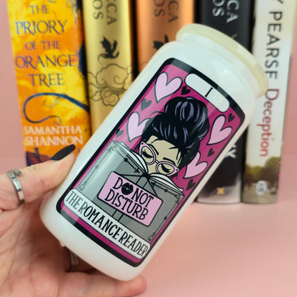 Glass Can - The Romance Reader Tarot White Glass Tumbler  - Bookish Gift  - Reader