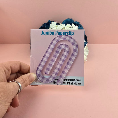 Jumbo Paperclip - Lilac Plaid - Planner - Reader - Gift