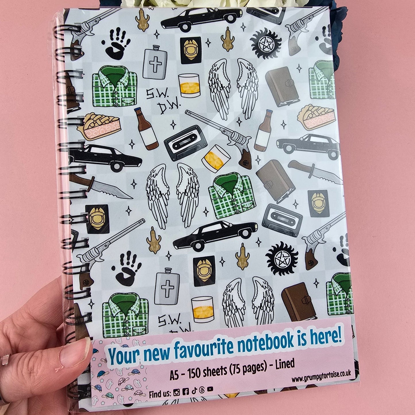 Spiral Notebooks - Supernatural Patterned Notebook - Lined Journal - Gift