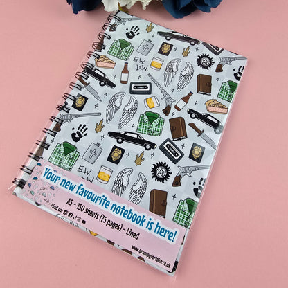 Spiral Notebooks - Supernatural Patterned Notebook - Lined Journal - Gift