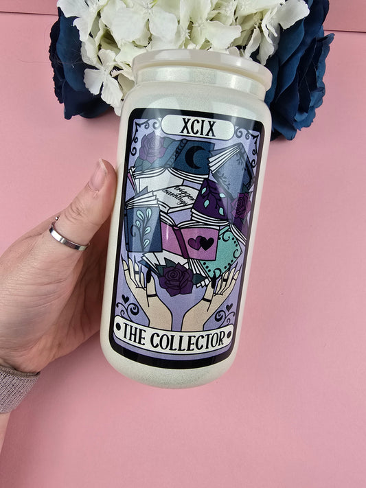 Glass Can - The Collector GLITTER Glass Tumbler  - Bookish Gift  - Reader