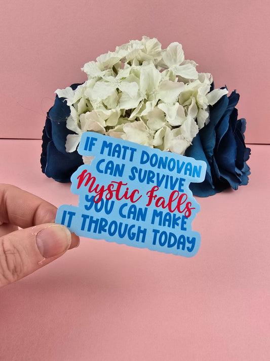 Waterproof Sticker - Matt Donovan Mystic Falls - Sarcastic Sticker - Funny Sticker - Fandom