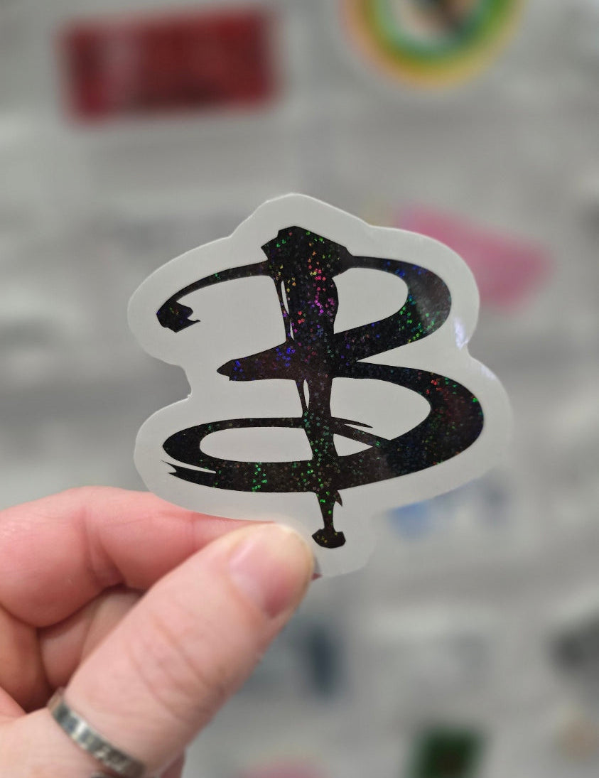 Buffy B Glitter Die Cut Sticker