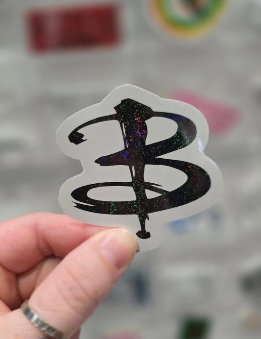 Buffy B Glitter Die Cut Sticker