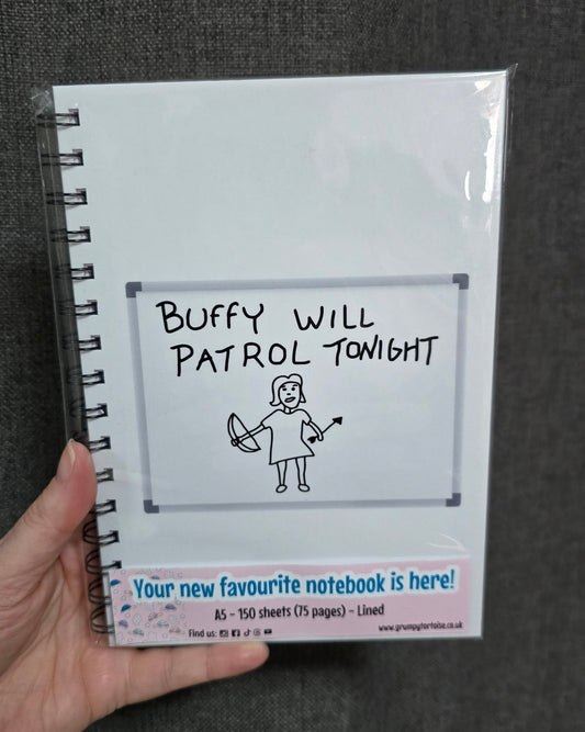 Spiral Notebooks - Buffy Will Patrol Wire Bound Notebook - Lined Journal - Gift