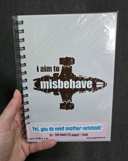 Spiral Notebooks - I Aim to Misbehave Firefly Notebook - Lined Journal - Gift