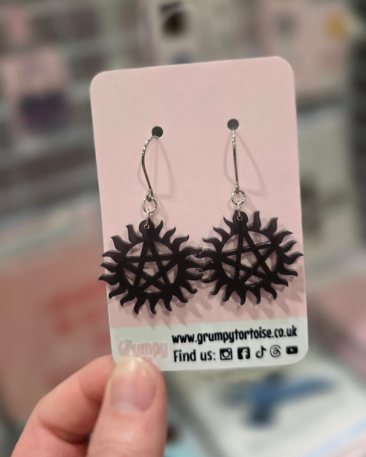 Acrylic Earrings - Anti-Possession - Black Jelly Acrylic - Fandom - Gift