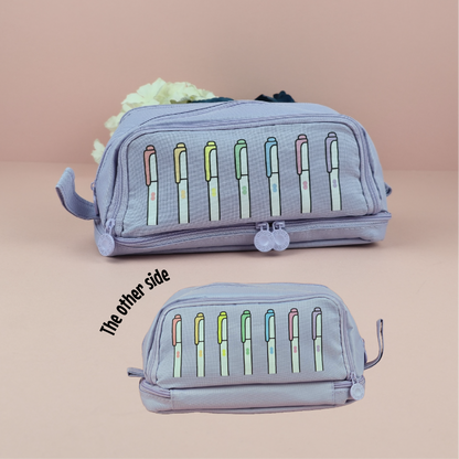 Pencil Case - Mildliner Decorated Pencil Case - Gift - Stationery Lover