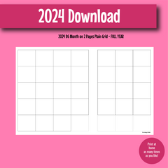 2024 B6 Month on 2 Pages - GRID ONLY