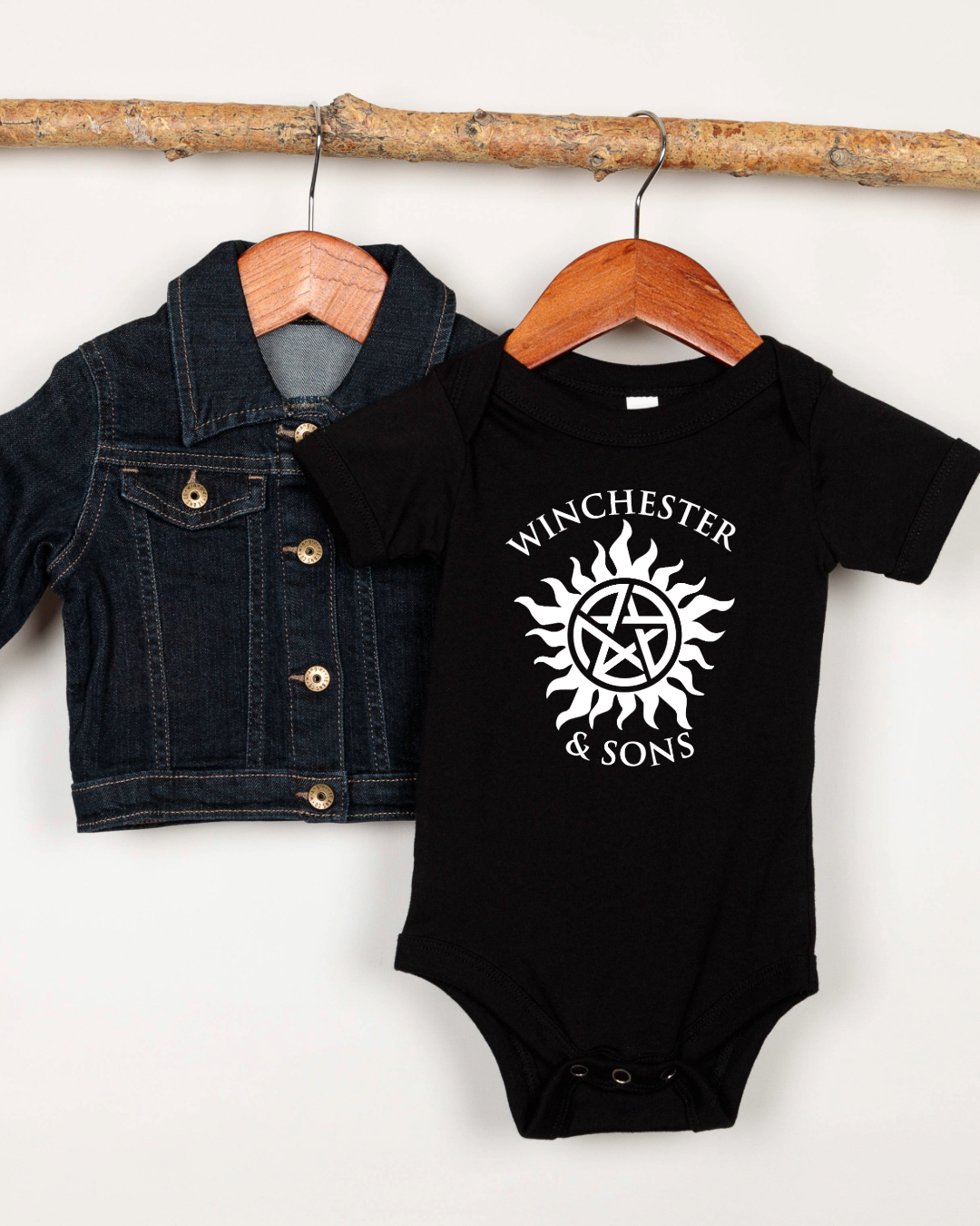Winchester & Sons Baby Bodysuit | Gothic Baby Clothes | Alternative Baby Shower Gift | Funny Baby Grow for Supernatural Fans