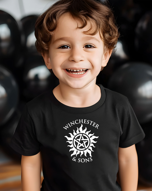 Winchester & Sons Baby & Kids T-shirt | Gothic Kids Clothes | Alternative Kids Gift | Funny Kids gift for Supernatural Fans