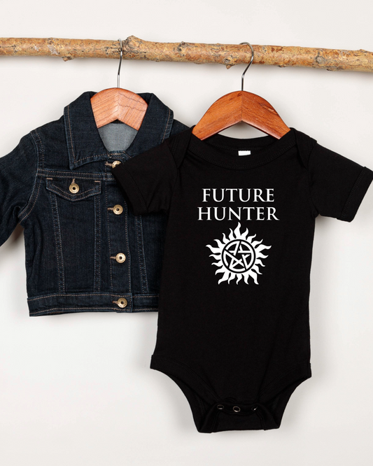Future Hunter Baby Bodysuit | Gothic Baby Clothes | Alternative Baby Shower Gift | Funny Baby Grow for Supernatural Fans
