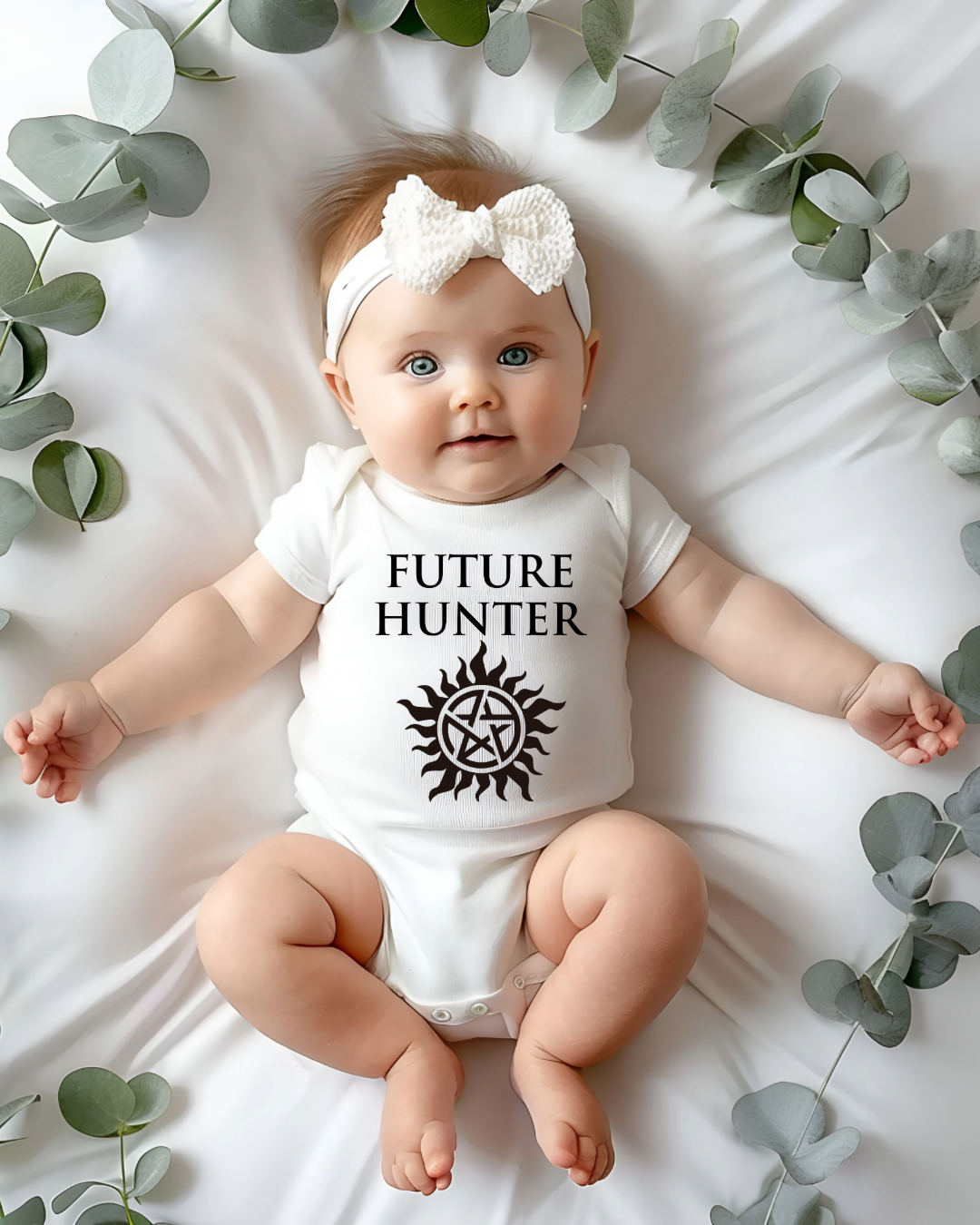 Future Hunter Baby Bodysuit | Gothic Baby Clothes | Alternative Baby Shower Gift | Funny Baby Grow for Supernatural Fans