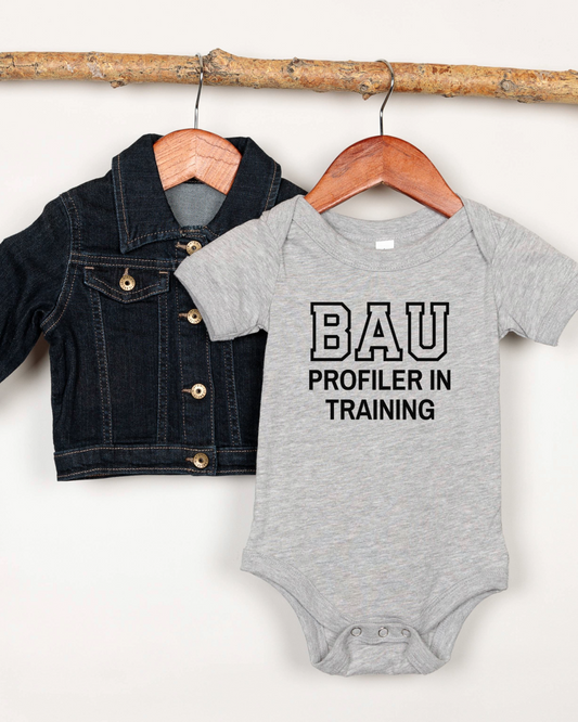 Profiler in Training Baby Bodysuit | Gothic Baby Clothes | Alternative Baby Shower Gift | Funny Baby Grow for Criminal Minds Fans