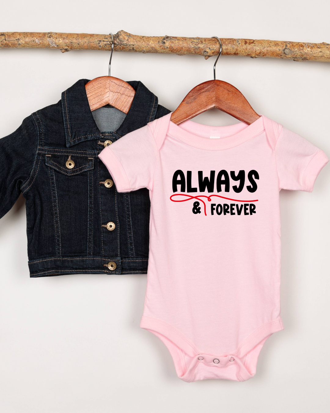 Always & Forever Baby Bodysuit | Gothic Baby Clothes | Alternative Baby Shower Gift | Baby Grow for Vampire Diaries & Originals Fans
