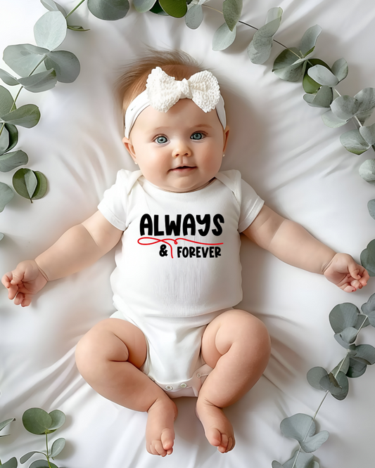 Always & Forever Baby Bodysuit | Gothic Baby Clothes | Alternative Baby Shower Gift | Baby Grow for Vampire Diaries & Originals Fans