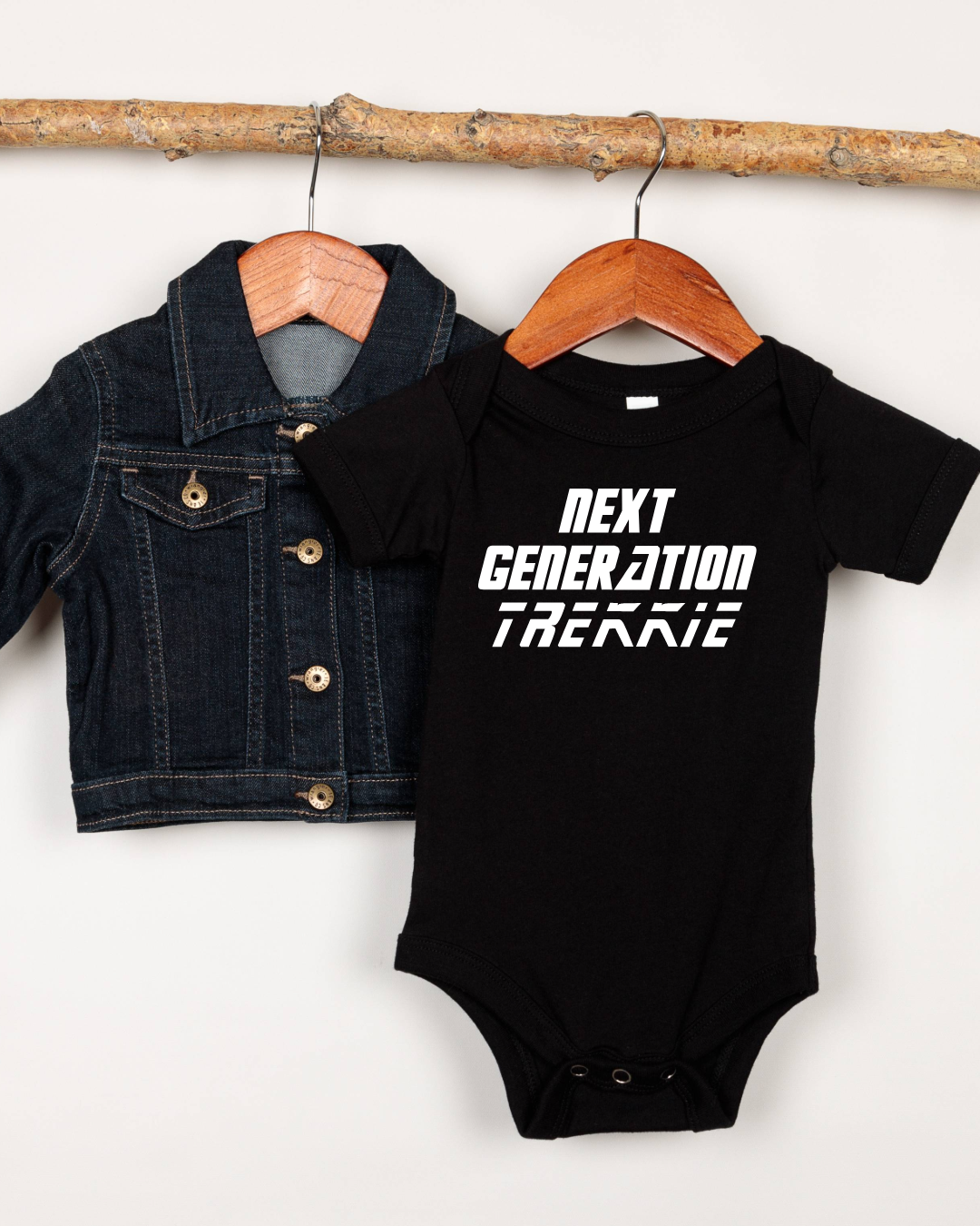 Next Generation Trekkie Baby Bodysuit | Geeky Baby Clothes | Alternative Baby Shower Gift | Baby Grow for Star Trek Fans