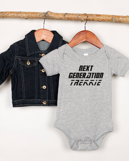 Next Generation Trekkie Baby Bodysuit | Geeky Baby Clothes | Alternative Baby Shower Gift | Baby Grow for Star Trek Fans