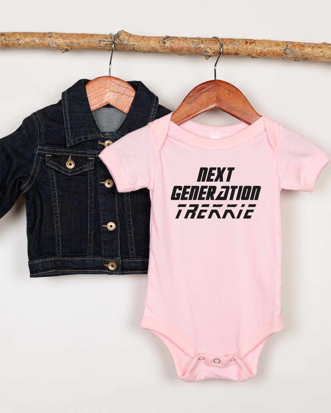 Next Generation Trekkie Baby Bodysuit | Geeky Baby Clothes | Alternative Baby Shower Gift | Baby Grow for Star Trek Fans