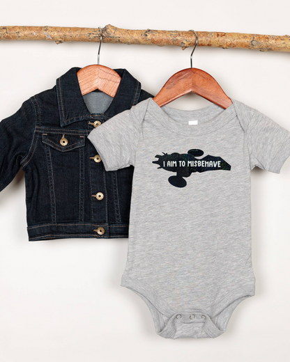 I aim to misbehave Baby Bodysuit | Geeky Baby Clothes | Alternative Baby Shower Gift | Baby Grow for Firefly Fans