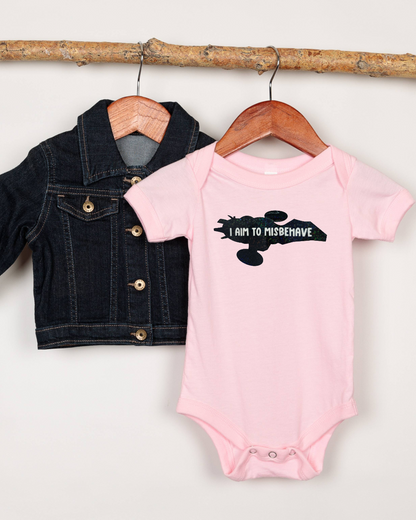 I aim to misbehave Baby Bodysuit | Geeky Baby Clothes | Alternative Baby Shower Gift | Baby Grow for Firefly Fans