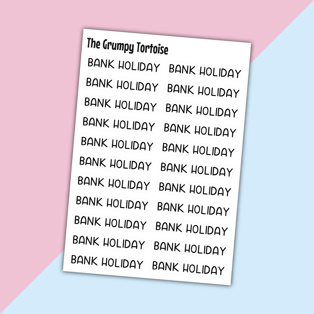 Bank Holiday Mini Text Stickers