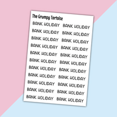 Bank Holiday Mini Text Stickers