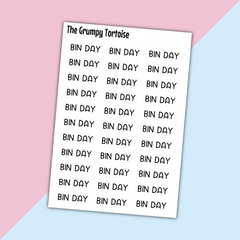 Bin Day Mini Text Stickers