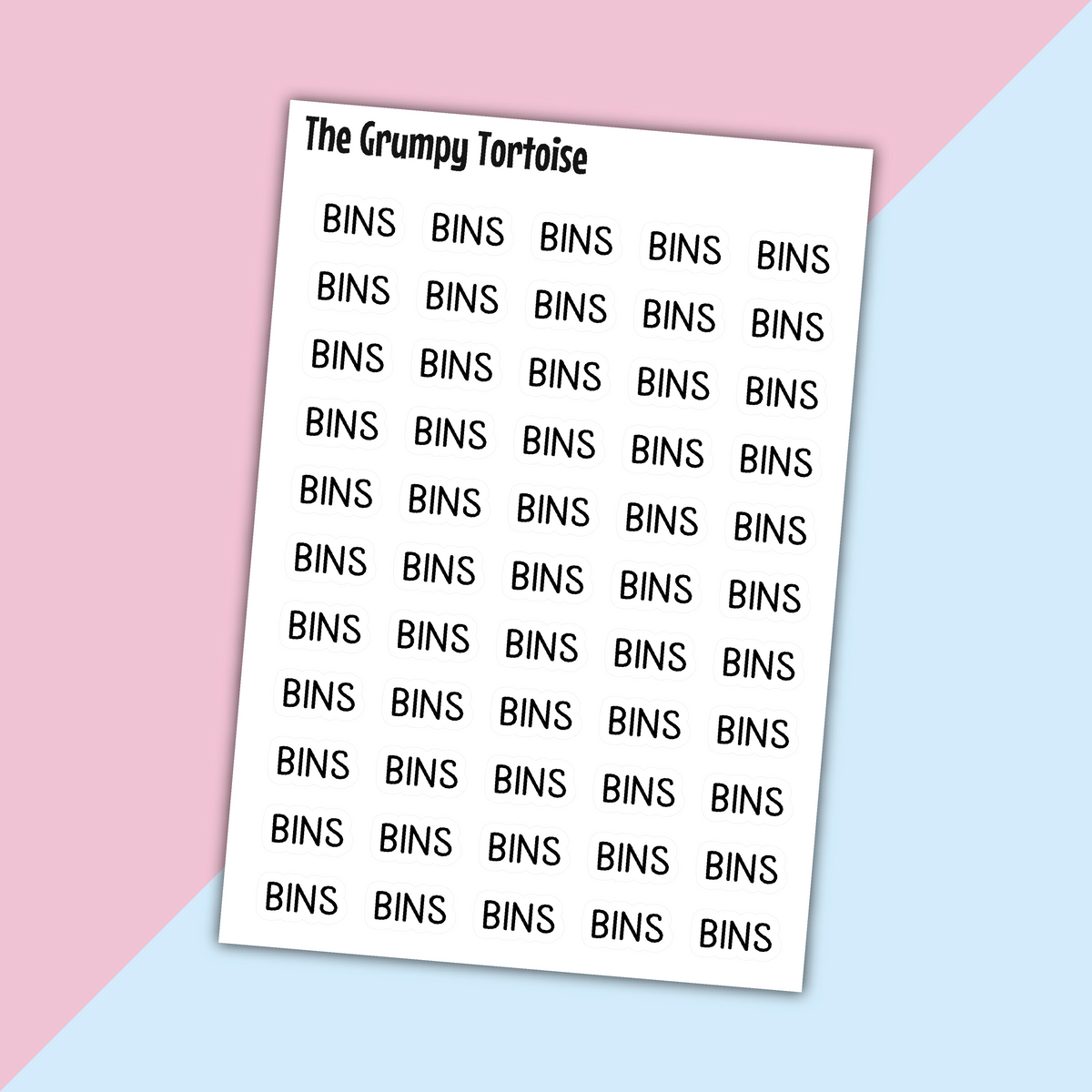 Bins Mini Text Stickers