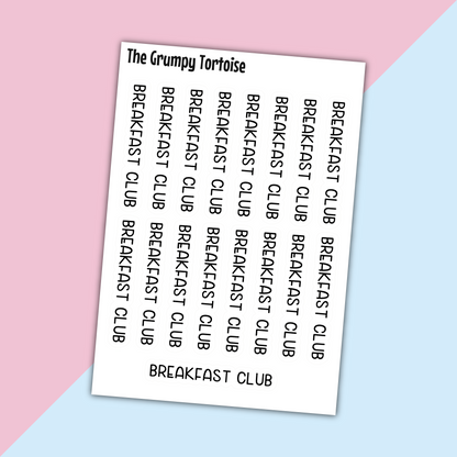 Breakfast Club Mini Text Stickers