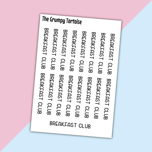 Breakfast Club Mini Text Stickers