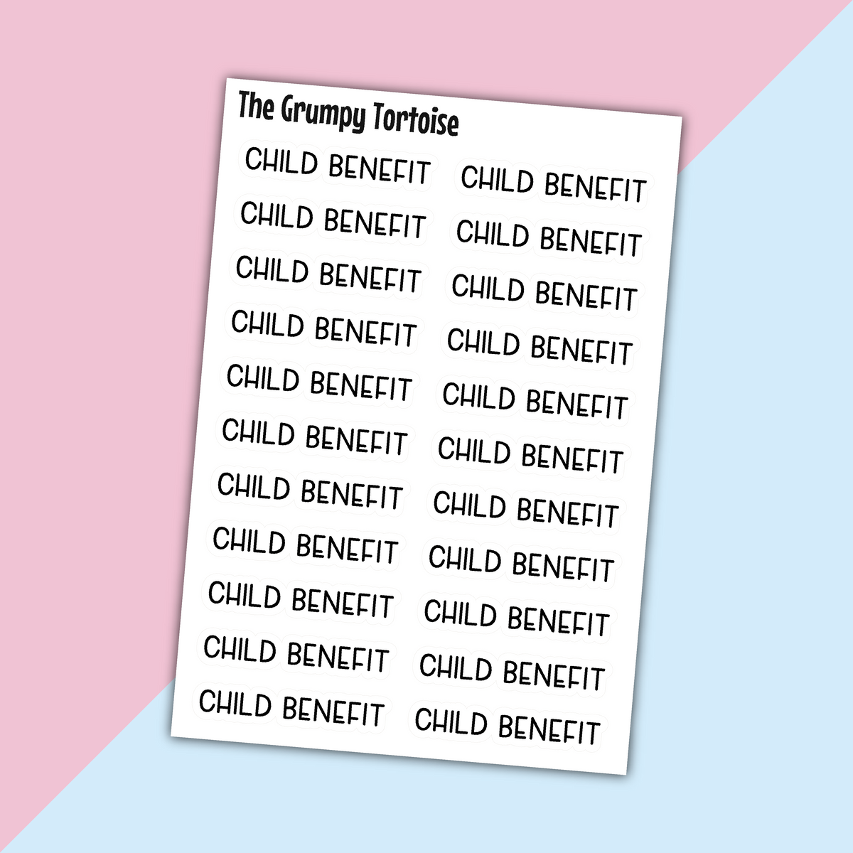 Child Benefit Mini Text Stickers