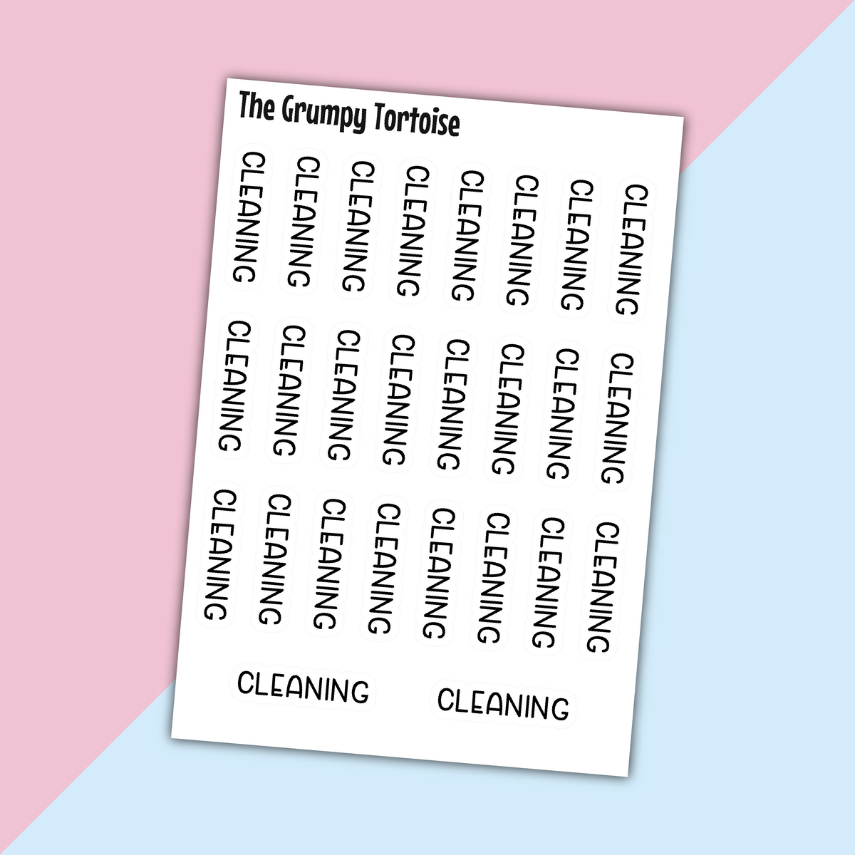 Cleaning Mini Text Stickers