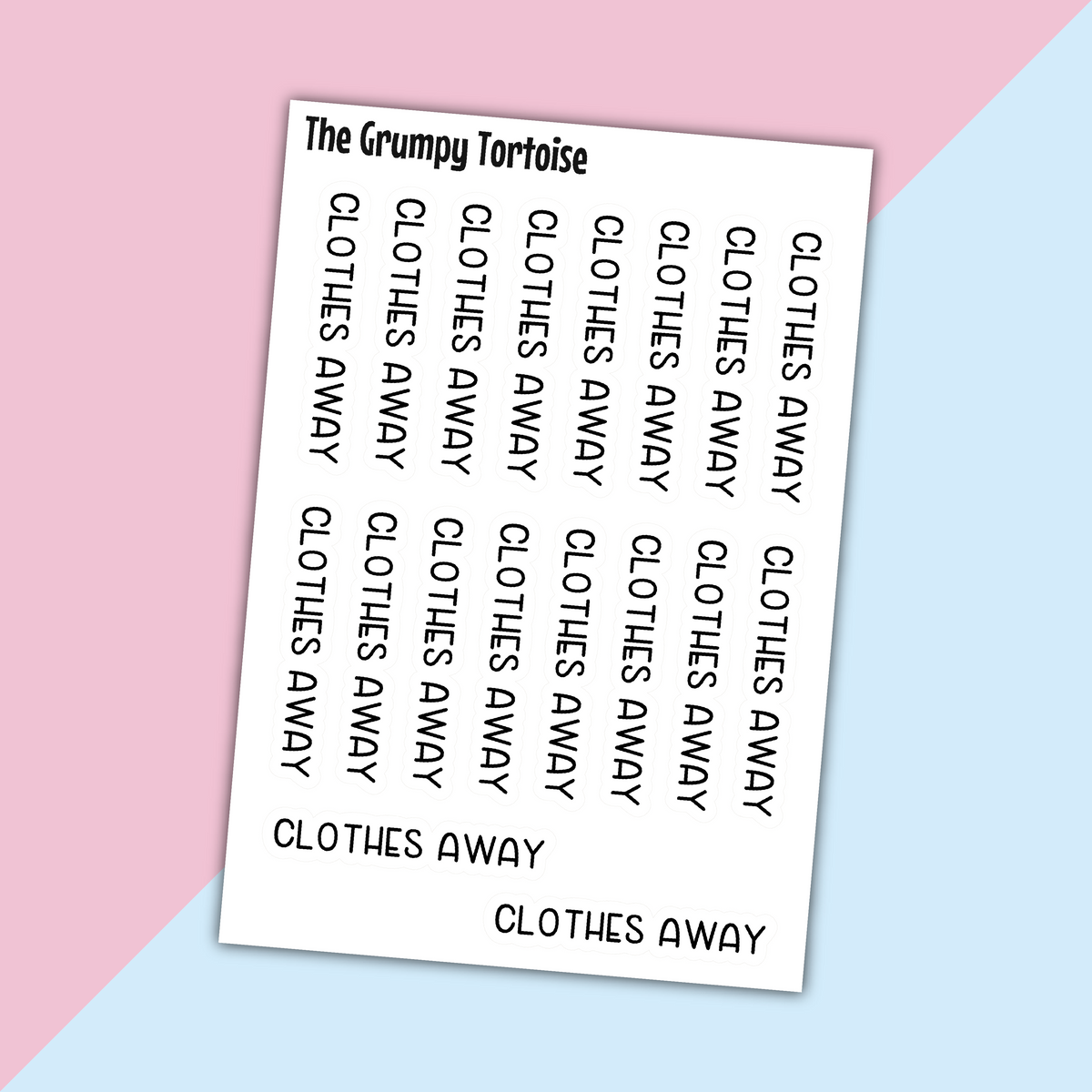 Clothes Away Mini Text Stickers