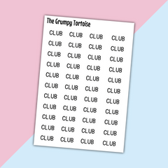 Club Mini Text Stickers