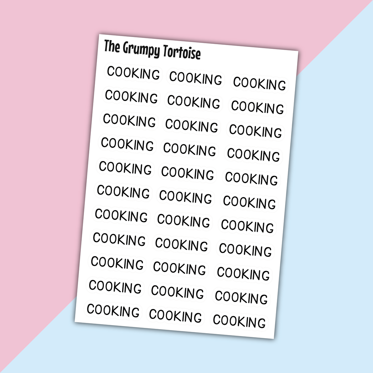 Cooking Mini Text Stickers