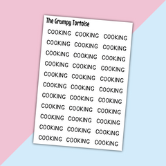 Cooking Mini Text Stickers