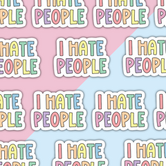 I Hate People Die Cut Sticker