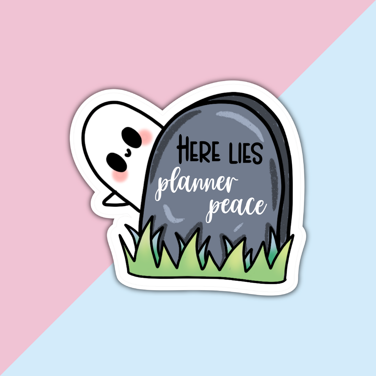 Here Lies Planner Peace Die Cut Sticker