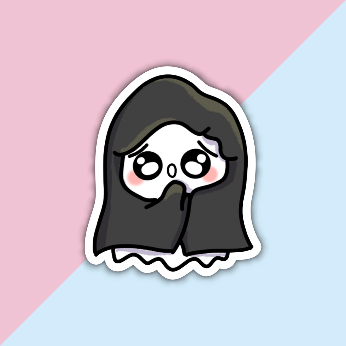 Scully Anxious in Blanket Die Cut Sticker