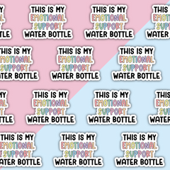 Emotional Support Water Bottle Die Cut Sticker