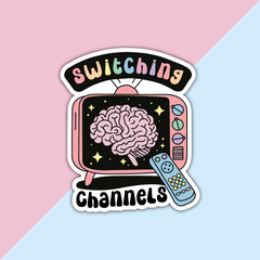 Switching Channels Die Cut Sticker