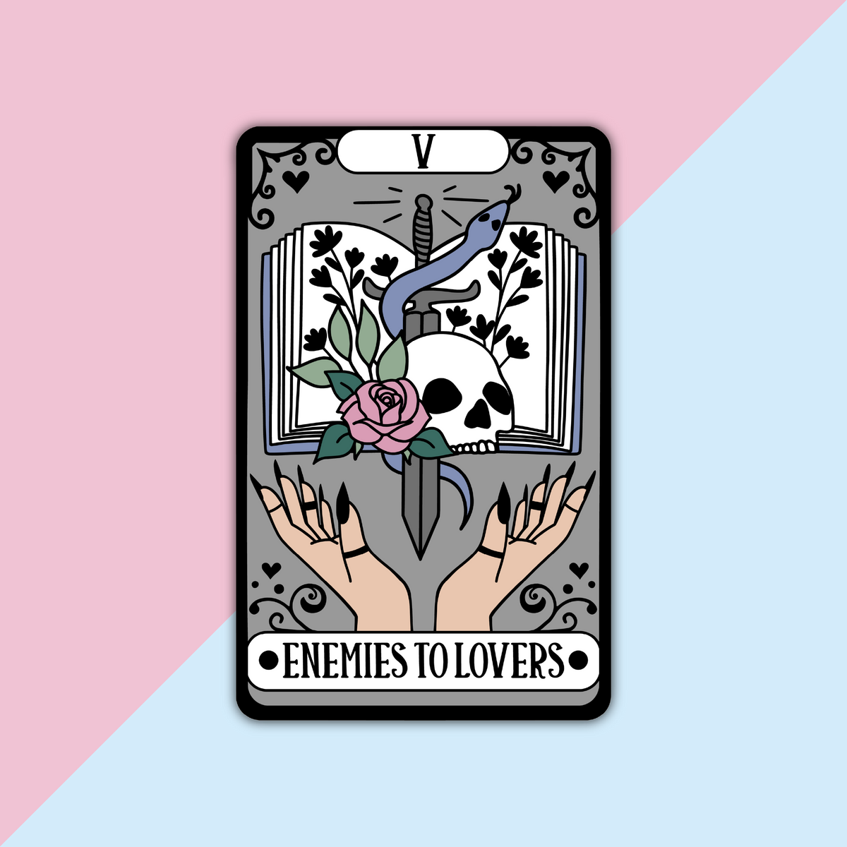 Enemies to Lovers Tarot Card Die Cut Sticker