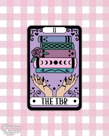 Waterproof Sticker | The TBR Tarot Card Die Cut Sticker | Bookish Sticker | Reading Sticker | Tarot Card Sticker