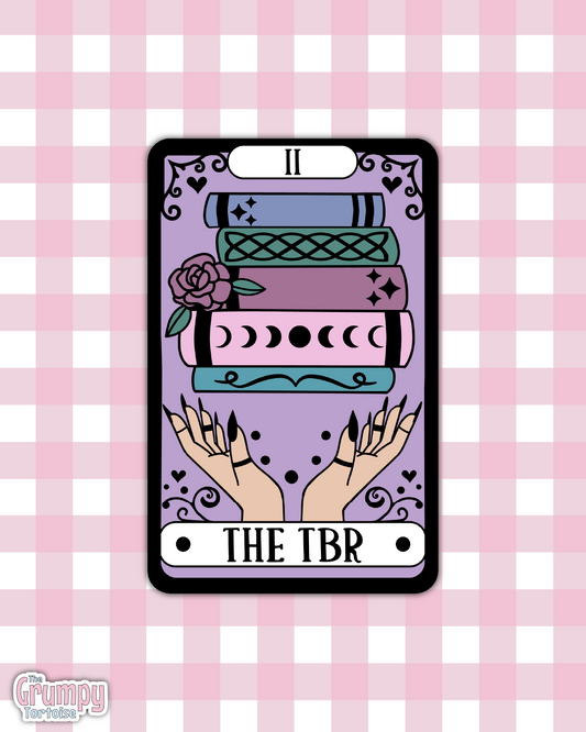 Waterproof Sticker | The TBR Tarot Card Die Cut Sticker | Bookish Sticker | Reading Sticker | Tarot Card Sticker