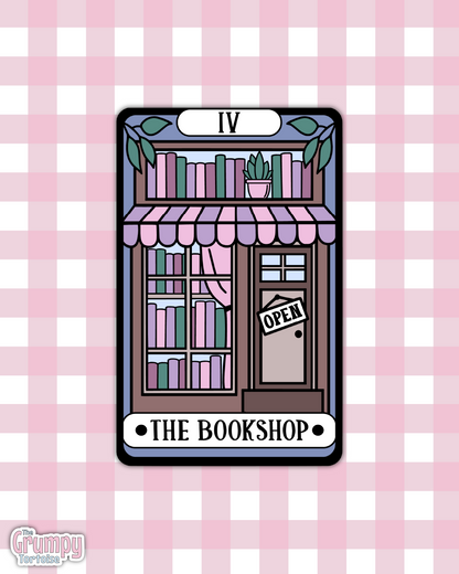 Waterproof Sticker | The Bookshop Tarot Card Die Cut Sticker | Bookish Sticker | Reading Sticker | Tarot Card Sticker