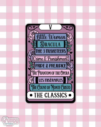 Waterproof Sticker | The Classics Tarot Card Die Cut Sticker | Bookish Sticker | Reading Sticker | Tarot Card Sticker