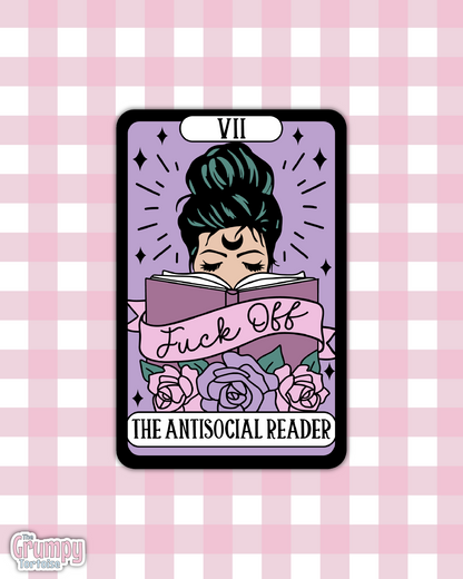 Waterproof Sticker | The Anti-social Reader Tarot Card Die Cut Sticker | Bookish Sticker | Reading Sticker | Tarot Card Sticker