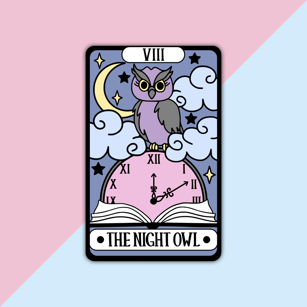 The Night Owl Reader Tarot Card Die Cut Sticker